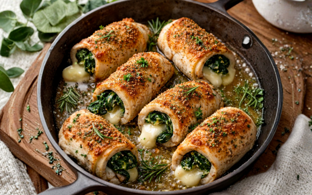 Involtini di pollo provolone dolce e spinaci